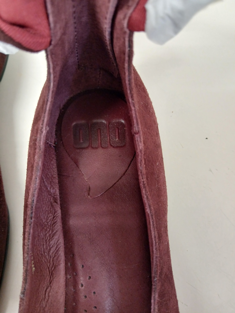 ✅️NWOT Women's Burgundy Suede Tie-Ankle Flats - Picture 6 of 8